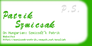 patrik szmicsak business card